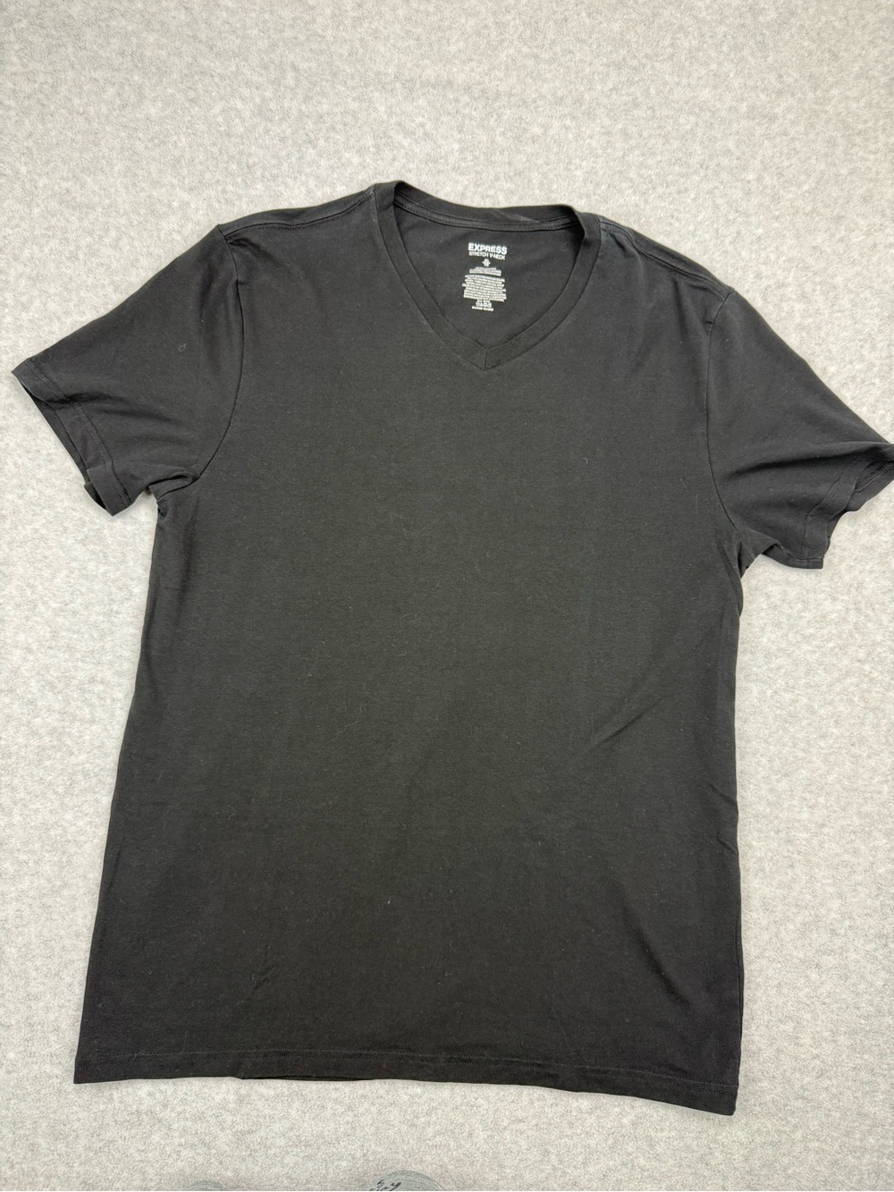 Express Stretch V-Neck T-Shirt Men’s XL Black Short Sleeve Cotton Blend